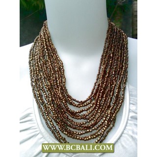 Golden Multi Strand Squins Necklace Fashion with Buckle